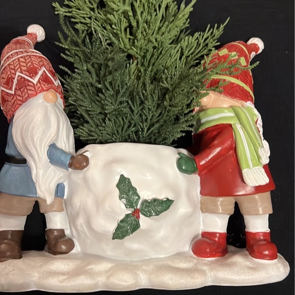 Christmas Holiday Gnome Planter with Pine Tree, Decor - Picture 8 of 12